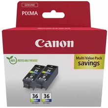 Pack doble tinta Canon CLI-36 C/M/Y