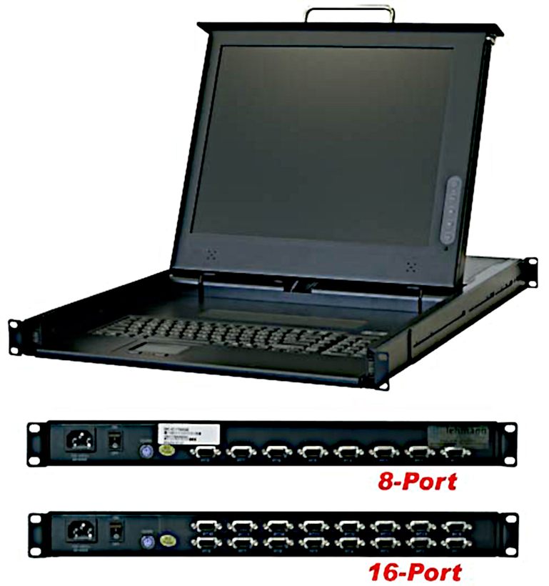 RackMaster TFT Console DB15 KVM 8-port