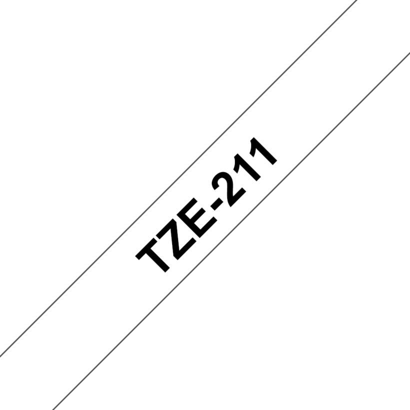 Nastro scrittura TZe-211 6mm x 8m bianco