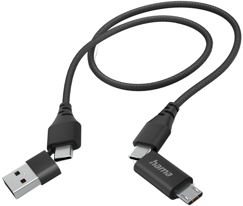 Hama USB-C/A - Micro-B/C Cable 1.5m