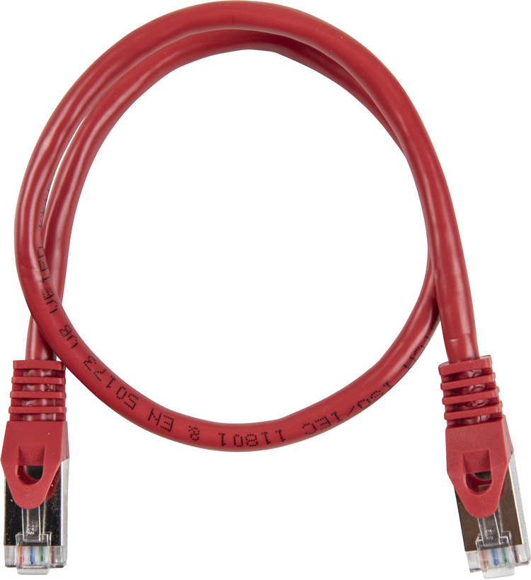 Patch Cable RJ45 SF/UTP Cat5e 0.5m Red