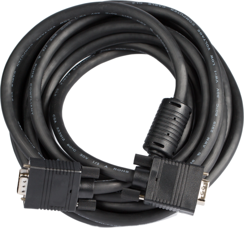 Kabel k monitoru VGA HD15 k.-k. 5m černý
