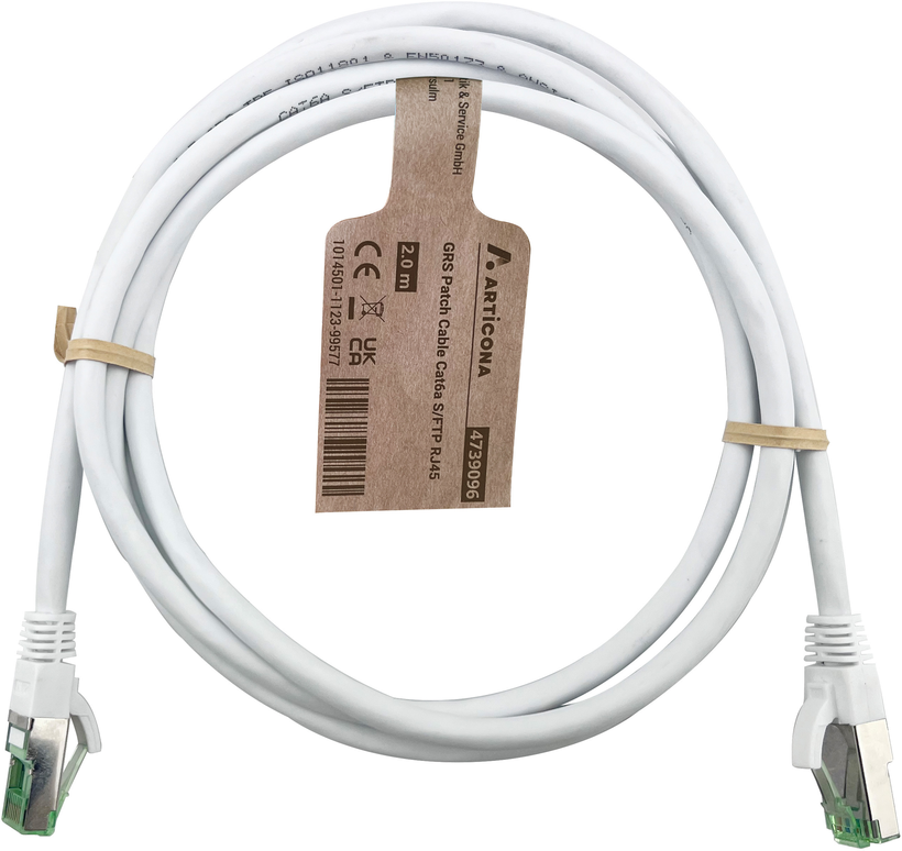 Câble patch GRS RJ45 S/FTP Cat6a 20m blc