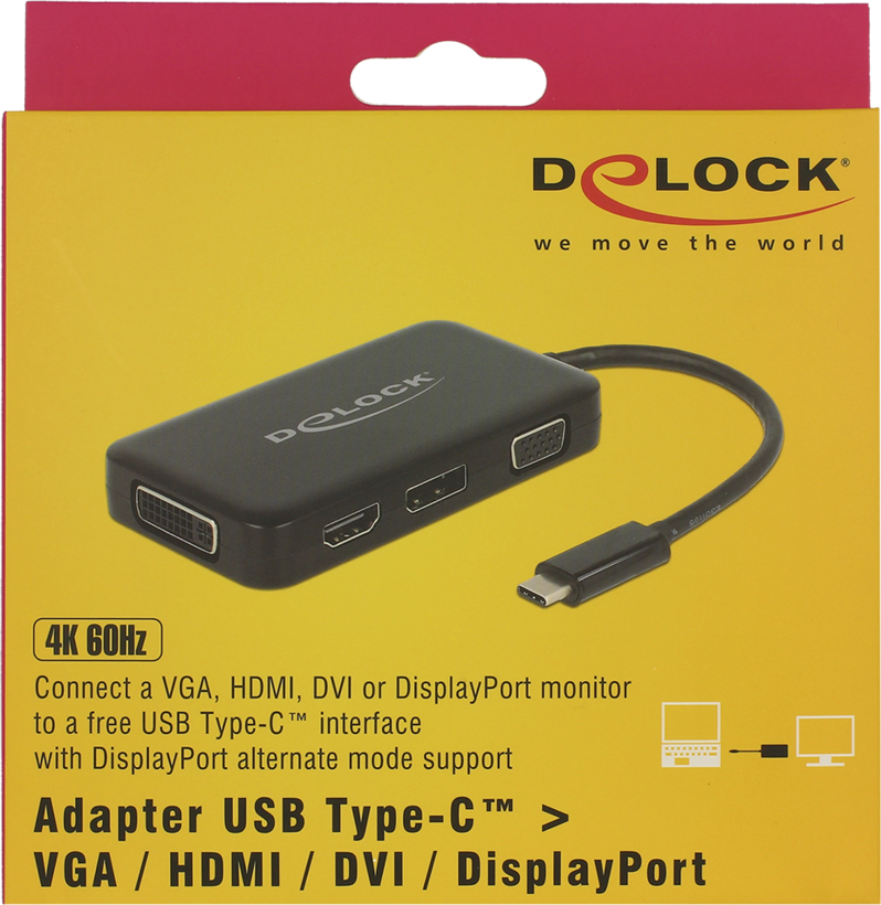 Adapter USB C - VGA+HDMI+DVI-D+DP