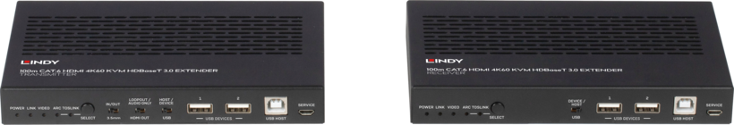 Amplif. KVM LINDY HDMI & IR Cat6a 100 m