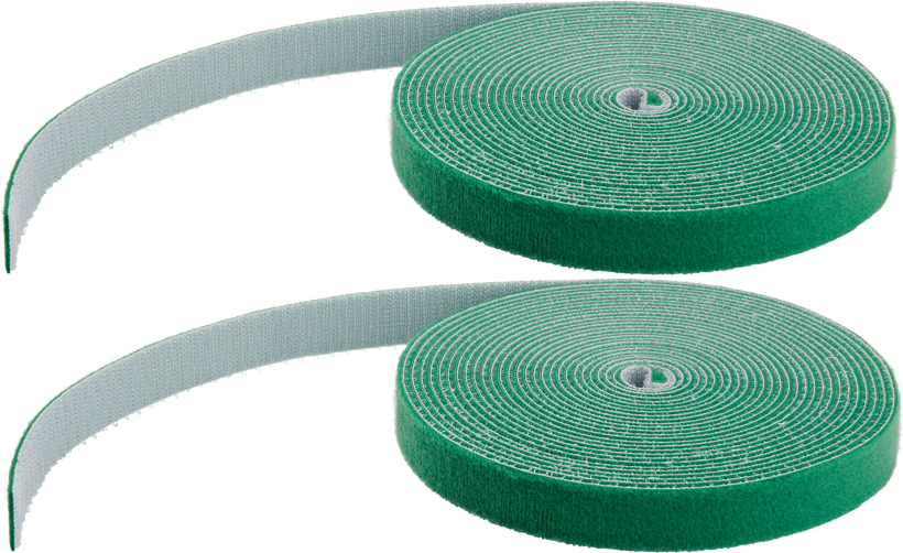 Hook-and-Loop Cable Tie Roll 15m Grn 2x