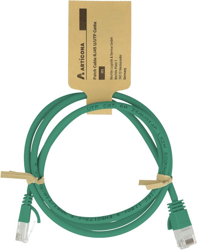 Patch Cable RJ45 U/UTP Cat6a 1.5m Green