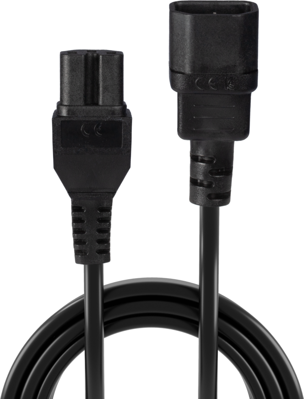 Power Cable C14/m - C15/f 2m Black