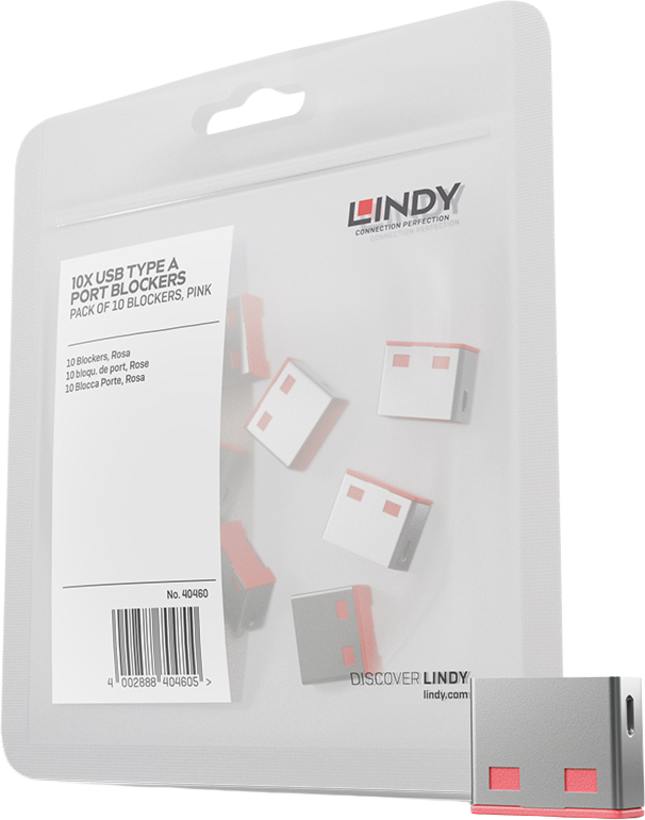 USB-A Port Blocker Pink 10-pack