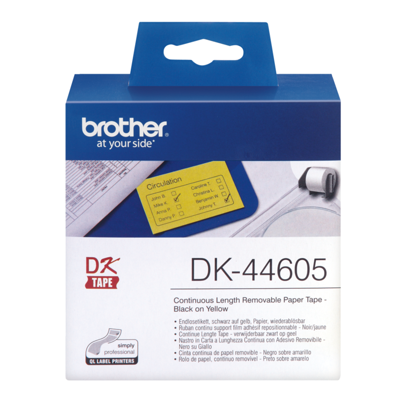 Brother 62mmx30m végtelen címke sárga