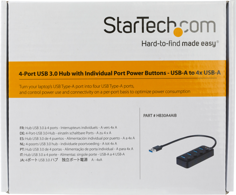 Hub USB 3.0 4 porte nero + switch on/off