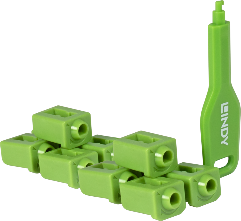 SFP Port Blocker Green 10x + 1 Key