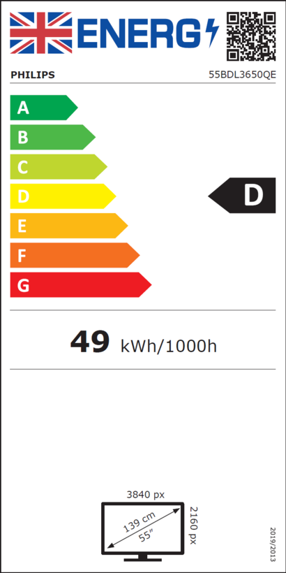 Philips 55BDL3650QE Display