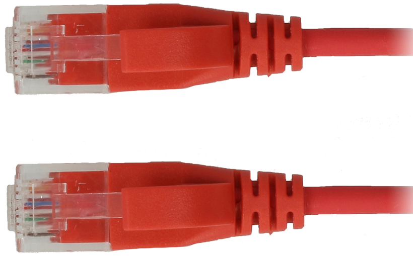 Cable patch RJ45 U/UTP Cat6a 0,5 m rojo