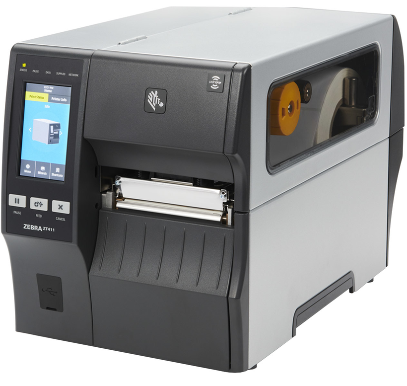 Zebra ZT411 TT 300dpi Printer + Rewinder