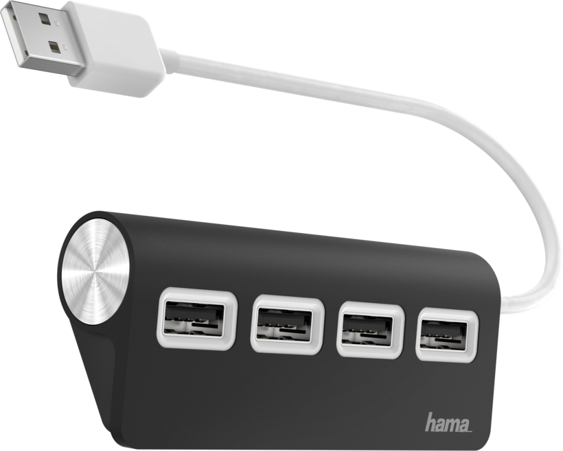 Hama USB Hub 2.0 4-Port schwarz/weiß