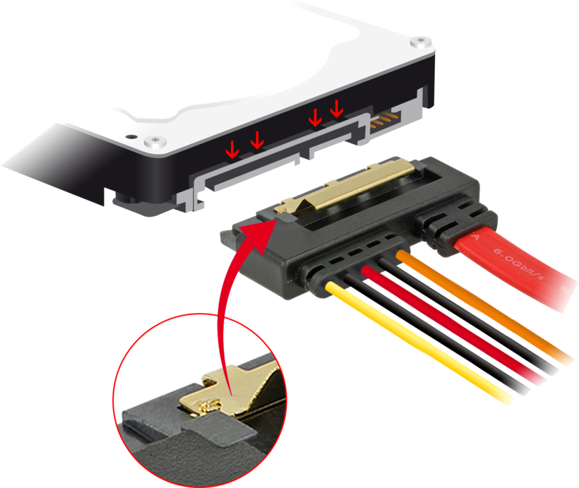 Cable SATA Data + 4p Power Internal 0.3m