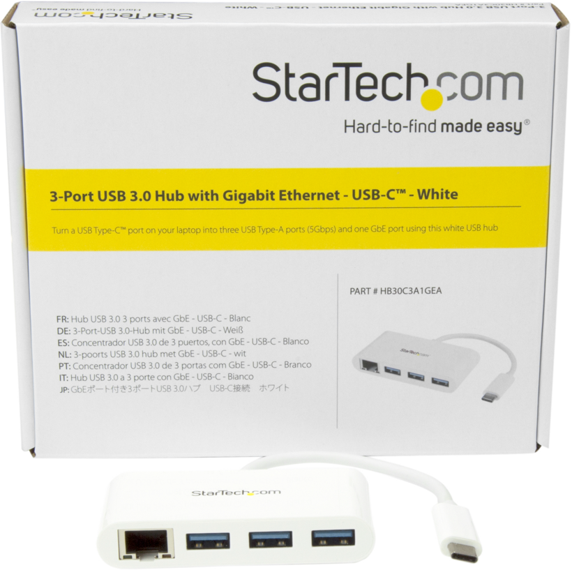StarTech USB Hub 3.0 3-port + GB Ethern.