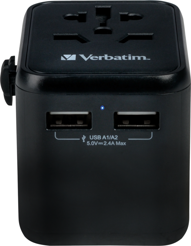 Adaptador viaje Verbatim World + 2x USB