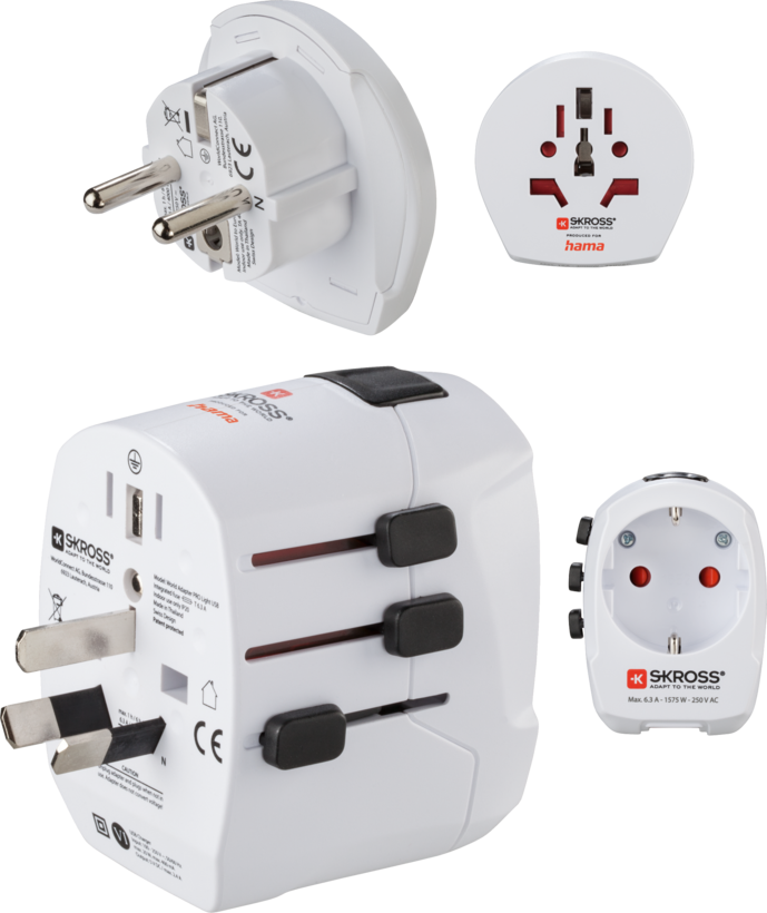 Hama Skross World + 2xUSB Travel Adapter