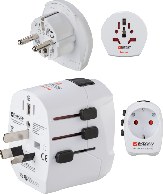 Hama Skross +2xUSB Adapter podróż.