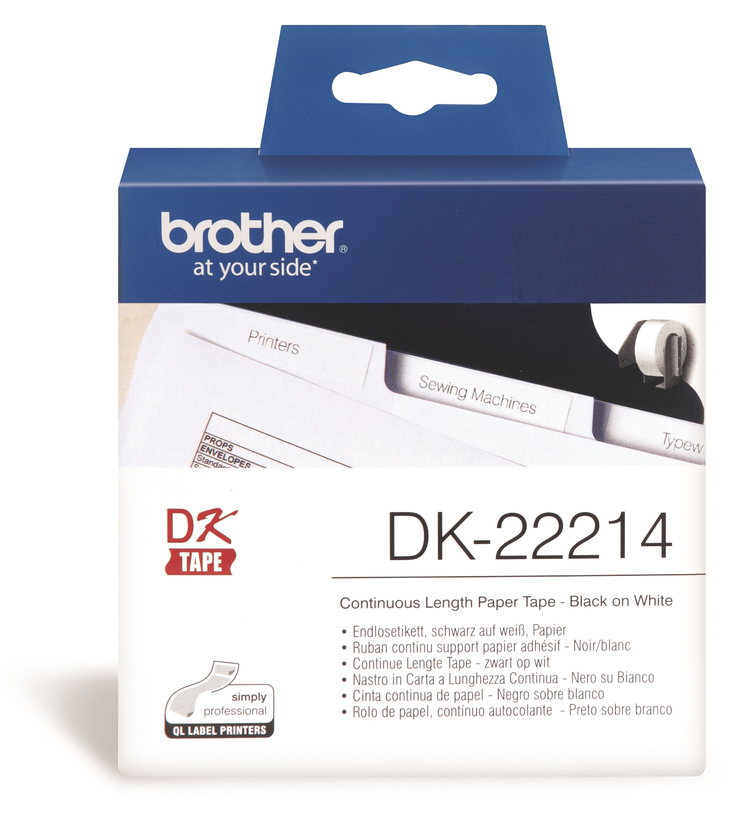 Brother 12mmx30m Cont. Label Roll White