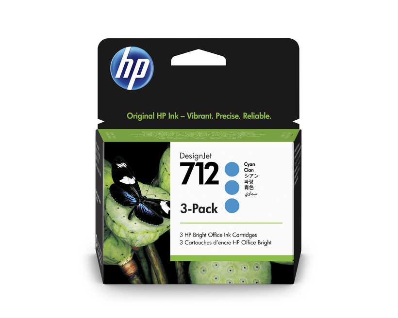 HP 712 Ink Cyan 3-Pack
