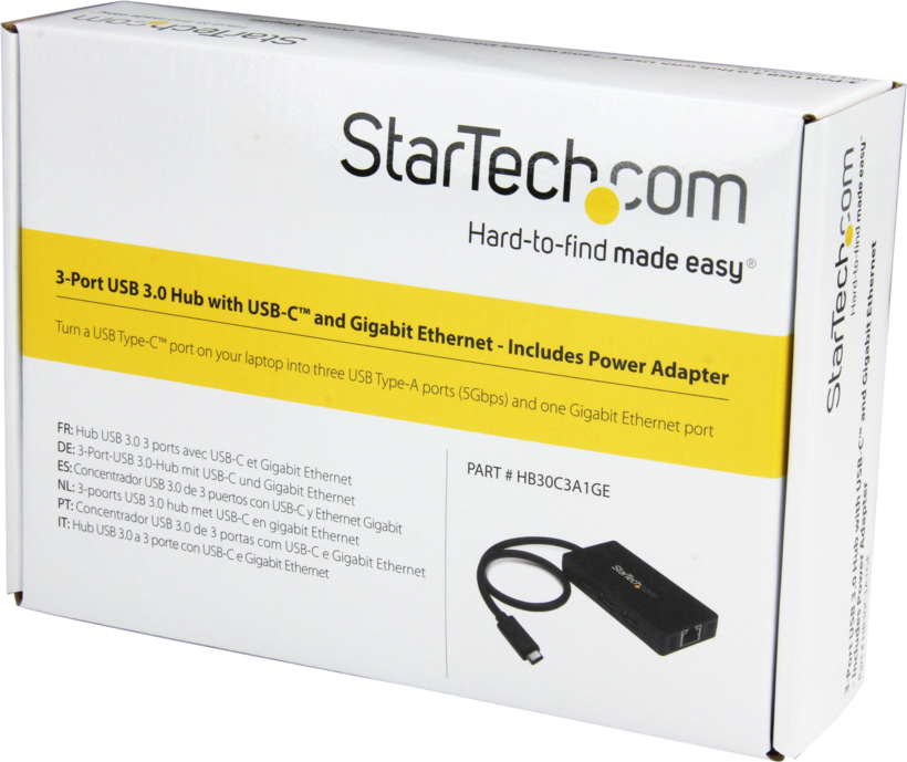 Hub USB 3.0 StarTech 3 ports + GbE