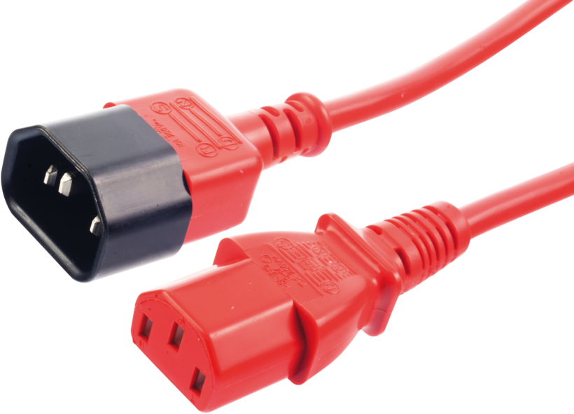 Power Cable C13/f-C14/m 1m Red
