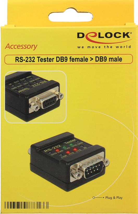 Testeur pour RS232 DB9 m. - DB9 f.