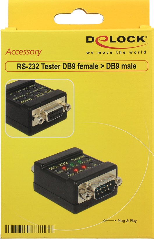 Testeur pour RS232 DB9 m. - DB9 f.