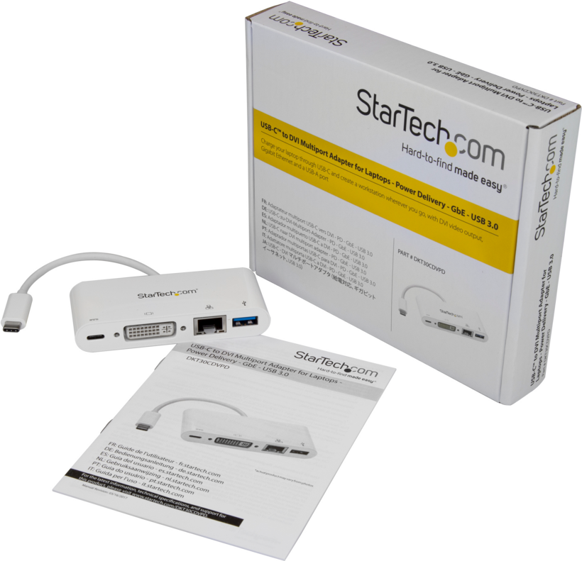 Adapter USB C/m - DVI-I+Ethernet+USB