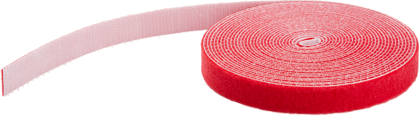 Hook-and-Loop Cable Tie Roll 15m Red