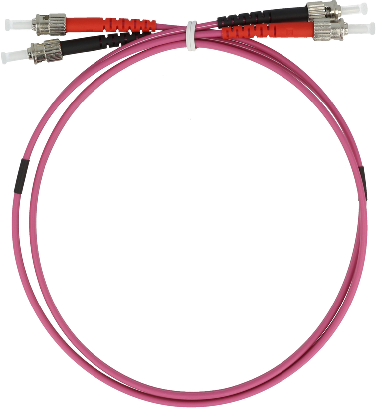 Câble patch FO duplex ST-ST, 2 m, 50µ
