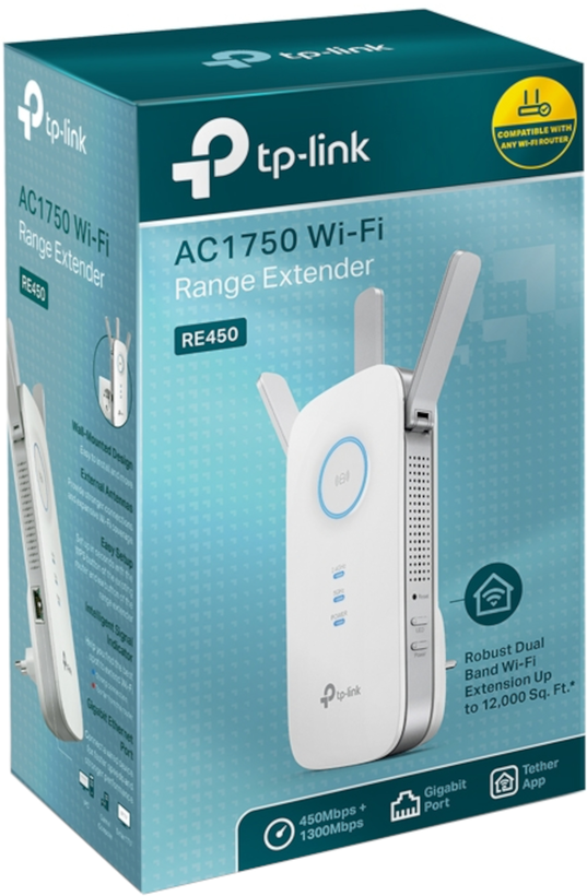 TP-LINK RE450 Wi-Fi lefedettségnövelő
