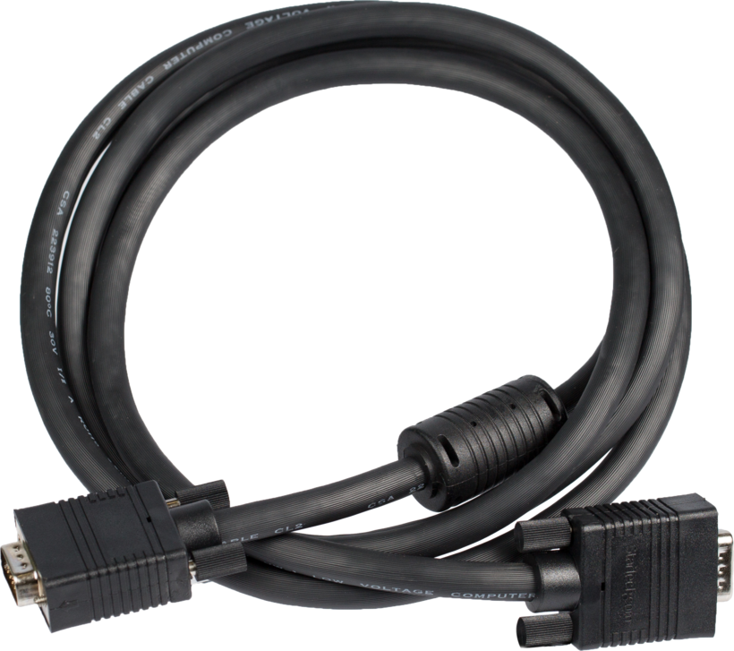 Cable monitor VGA HD15 m-m 2 m, negro