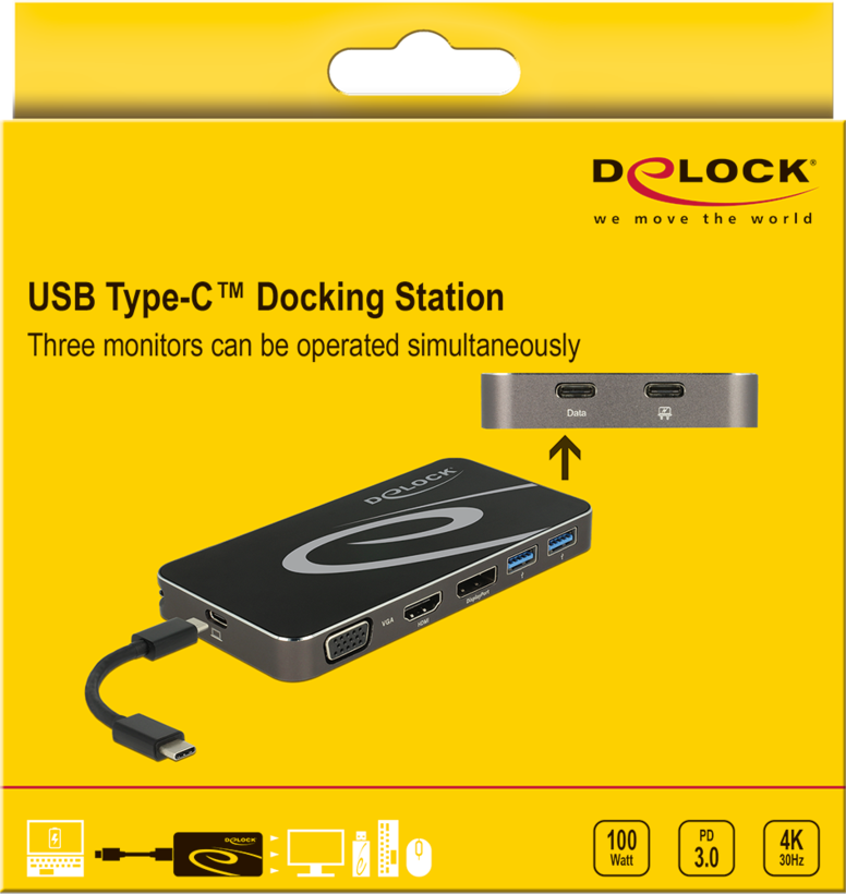Delock USB-C 3.0 - DP+HDMI+VGA Dock