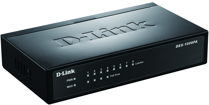 Prepínač D-Link DES-1008PA PoE