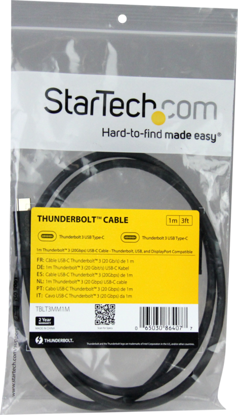 Cable Thunderbolt 3 Type-C/m-m 1m