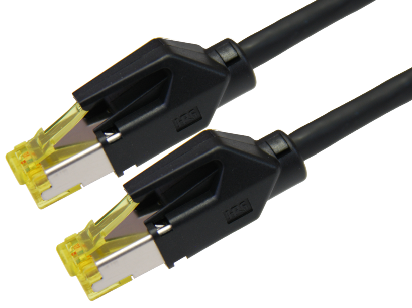 Câble patch RJ45 S/FTP Cat6a 0,5 m noir