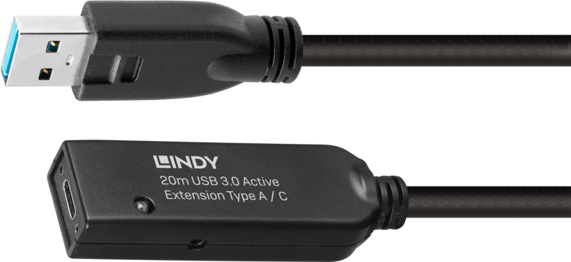 Prolongamento activo LINDY USB C-A 20m