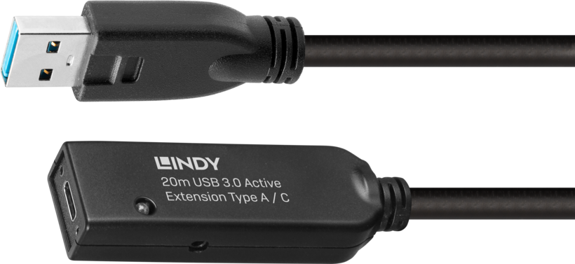 LINDY USB Typ C-A Aktiv-Verlängerung 20m