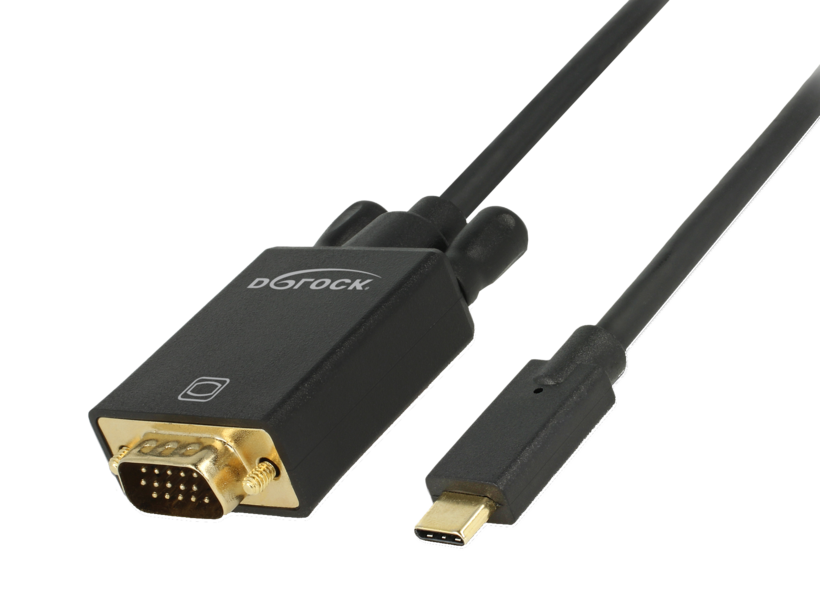 Câble USB-C m. - VGA m., 1 m, noir