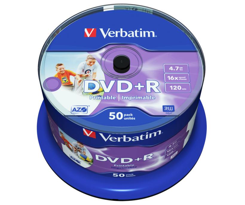 Verbatim DVD+R 4.7GB 16x Ink SP 50-pack