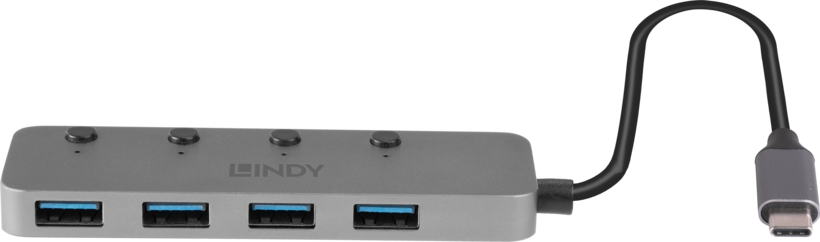 LINDY USB Hub 3.0 4-Port + Schalter