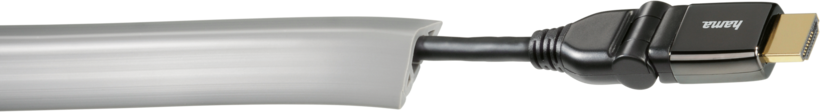 Gaine câbles semi-circ 70x21mm 1,8m gris