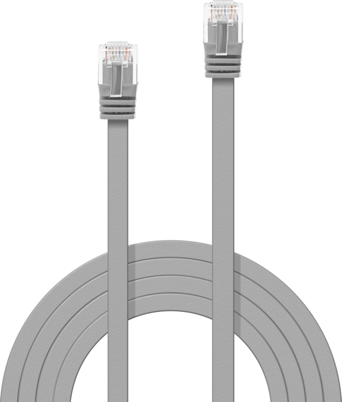Câble patch plat RJ45 U/UTP Cat6 5m gris