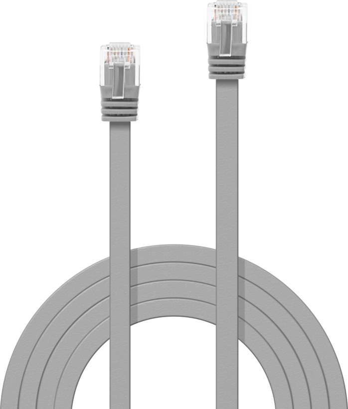 Patch Cable Flat RJ45 U/UTP Cat6 1m Grey