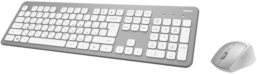 Hama KMW-700 Tastatur Maus Set silber