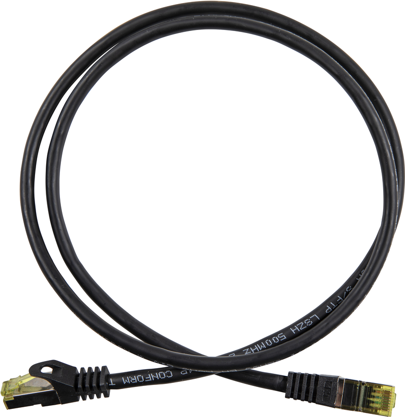 Patch Cable RJ45 S/FTP Cat6a 1m Black